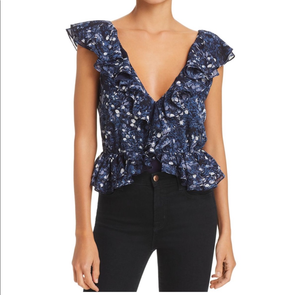 Bardot Emily ruffles floral print bodysuit